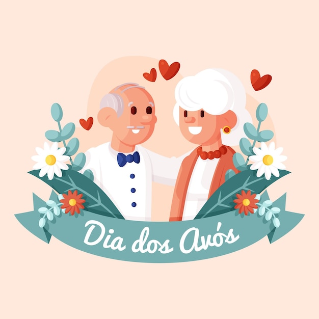 Flat dia dos avos illustration