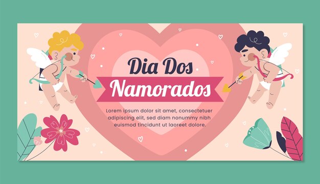 평면 dia dos namorados 가로 배너 템플릿