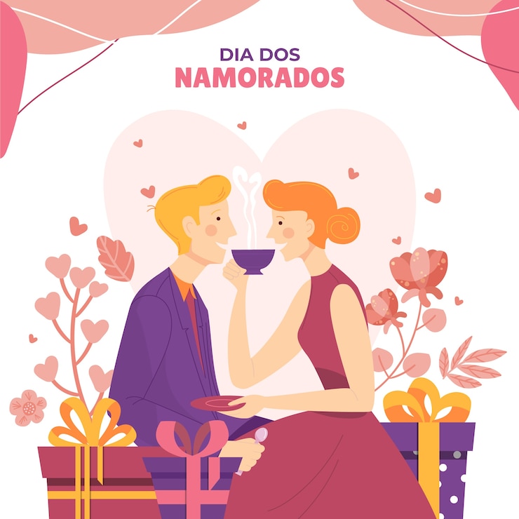 무료 Vector 플랫 디아 도스 namorados 그림