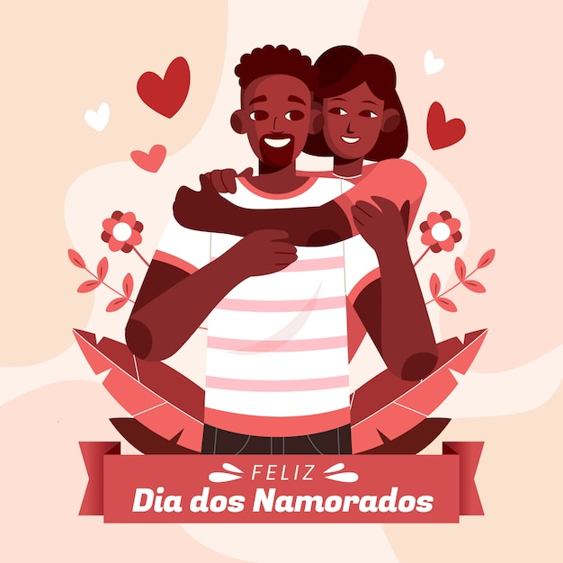 Flat dia dos namorados illustration