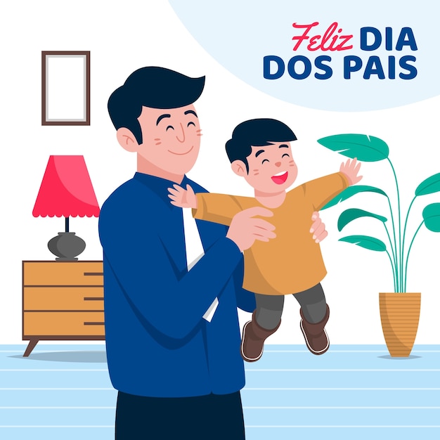 Flat dia dos pais illustration