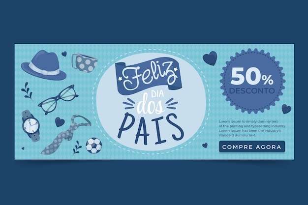 Free vector flat dia dos pais sale horizontal banner template