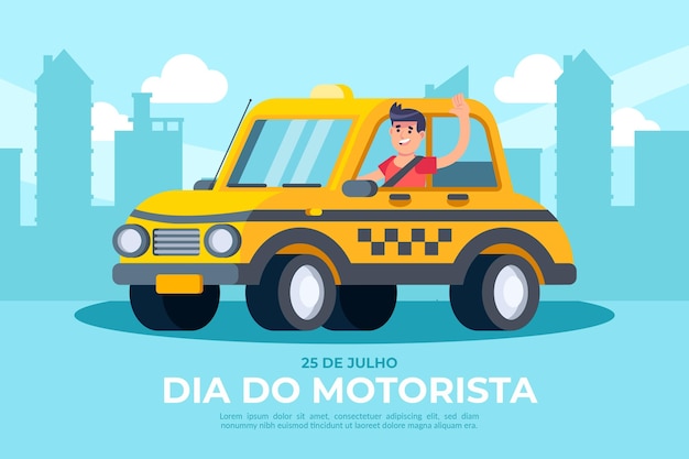 Flat dia do motorista illustration