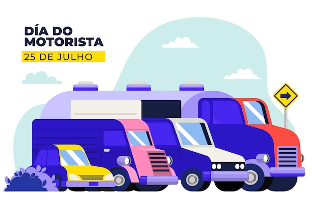 Free vector flat dia do motorista illustration