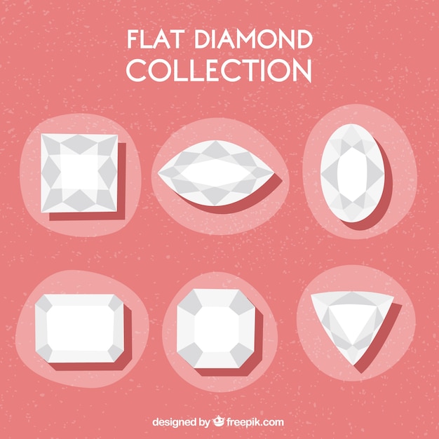 Free vector flat diamond collection