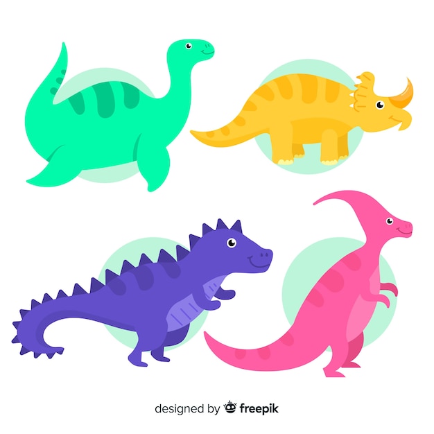 Плоская коллекция динозавров