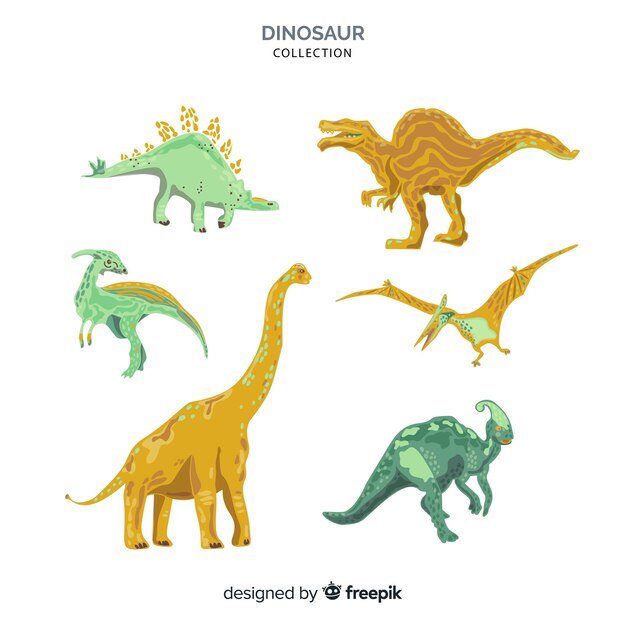 Плоская коллекция динозавров