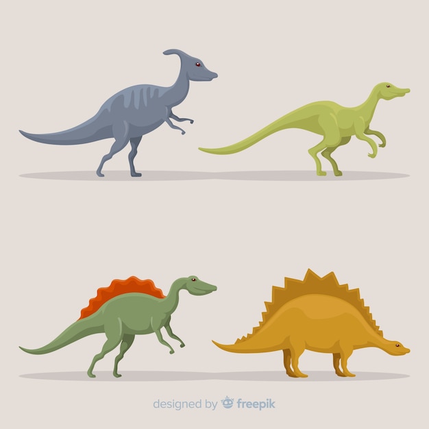 Flat dinosaur collection