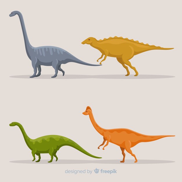 Flat dinosaur collection