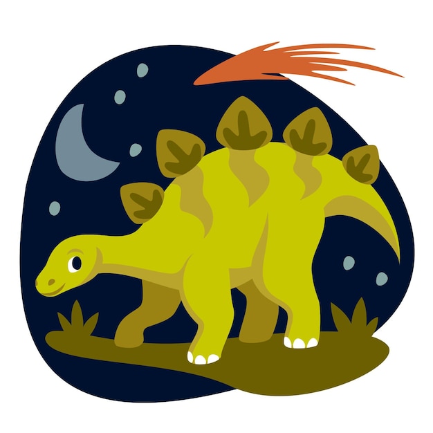 Плоская иллюстрация динозавра