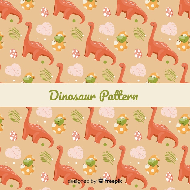 Free vector flat dinosaur pattern