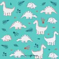 Free vector flat dinosaur pattern