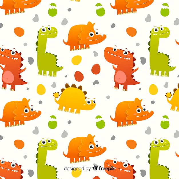 Flat dinosaur pattern