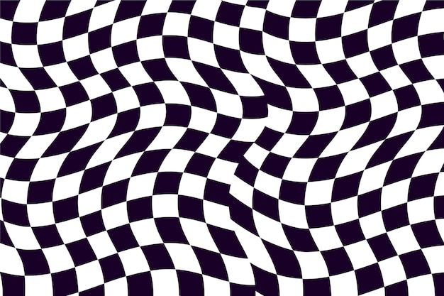 Flat distorted checkered background