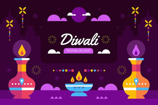 Diwali background piatto