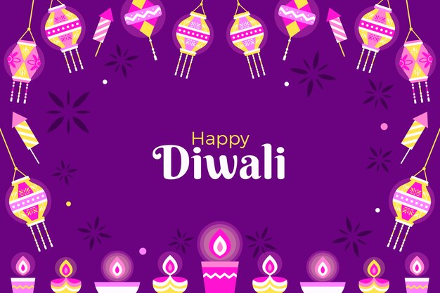Flat diwali festival background
