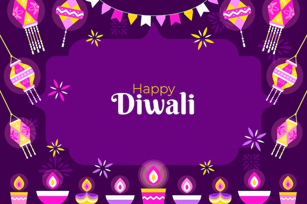 Flat diwali festival background