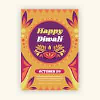 Free vector flat diwali festival vertical poster template