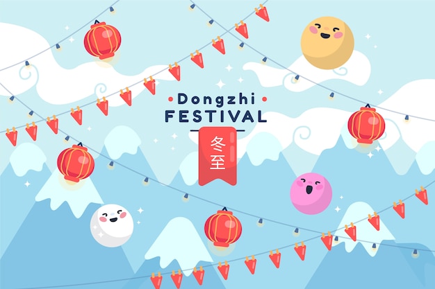 Fondo piatto del festival di dongzhi