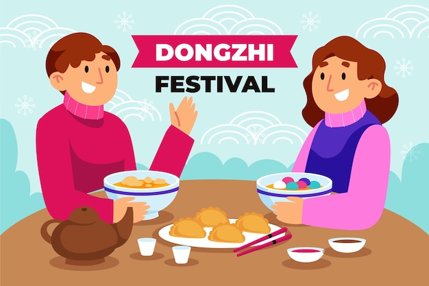 Flat dongzhi festival background