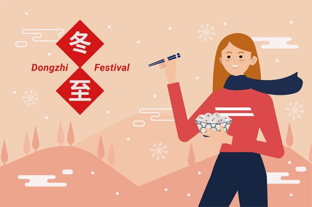 Flat dongzhi festival background