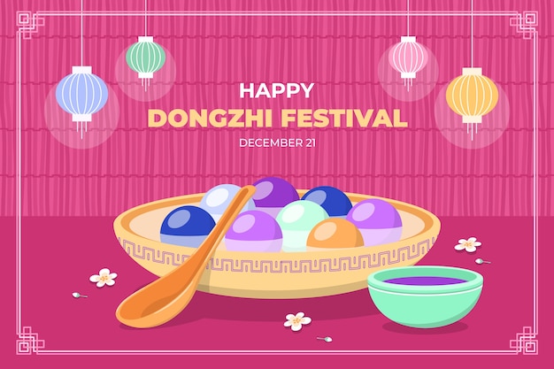 Flat dongzhi festival background