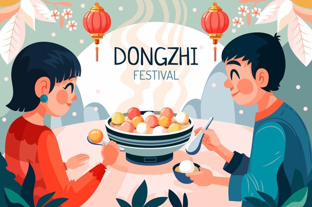 Flat dongzhi festival background