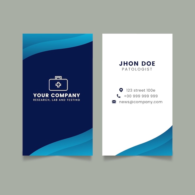 Flat double-sided vertical business card