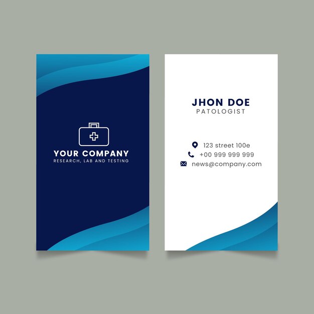 Flat double-sided vertical business card