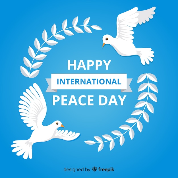 Free vector flat dove peace day background