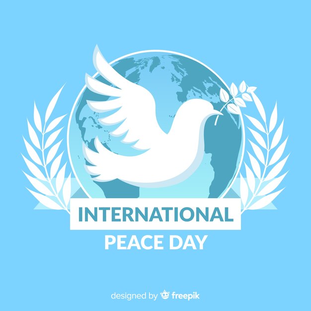 Flat dove peace day background