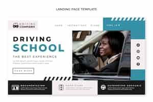 無料ベクター フラット自動車教習所のランディングページテンプレート