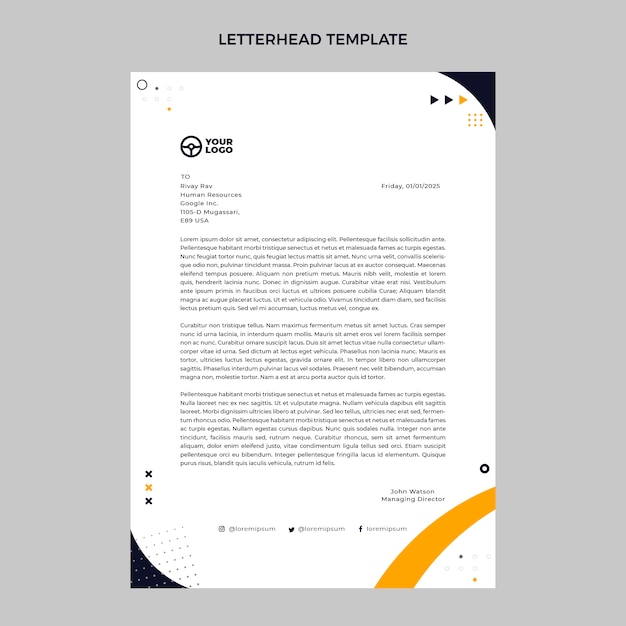 Flat driving school letterhead template