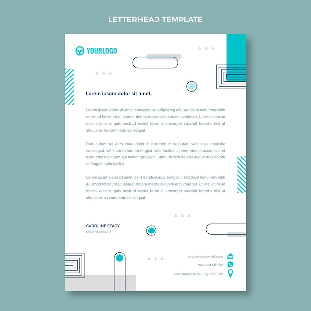 Free vector flat driving school letterhead template