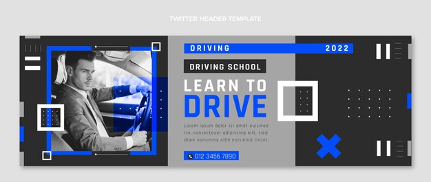 Flat driving school twitter header