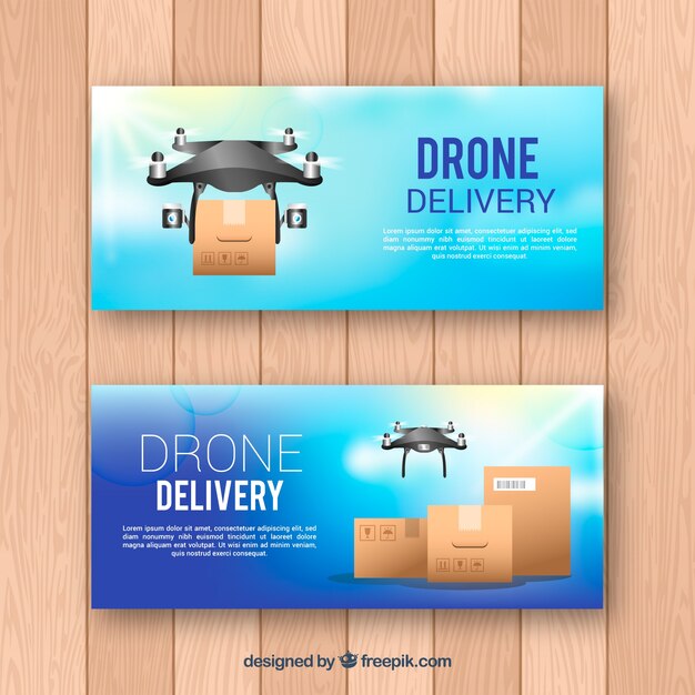 Flat drone banners