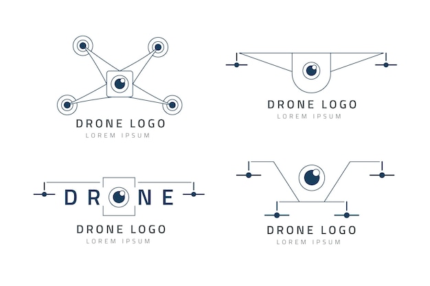 Набор плоских дронов с логотипом