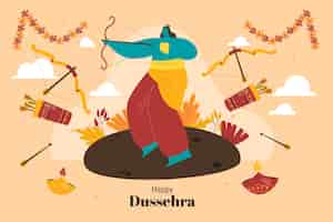 無料ベクター フラット dussehra 背景