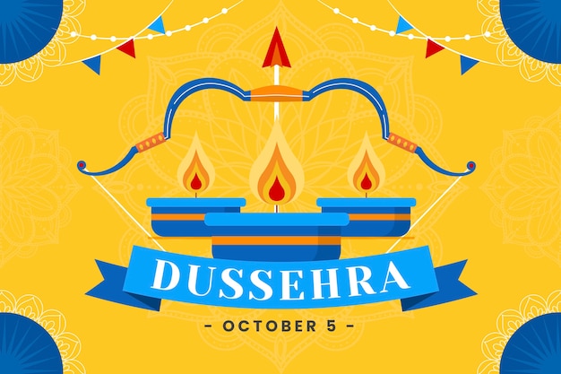 無料ベクター フラット dussehra 背景