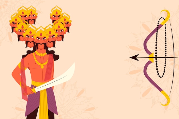 Free vector flat dussehra background