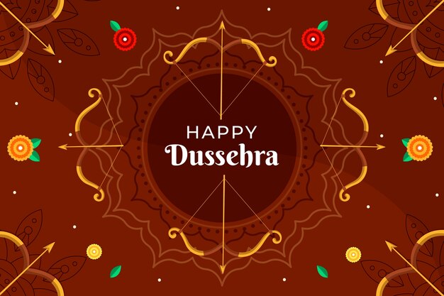 無料ベクター フラット dussehra 背景