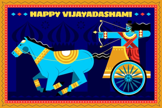 Free vector flat dussehra background