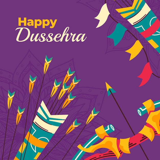 Free vector flat dussehra illustration