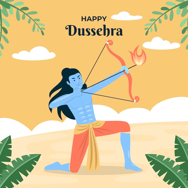 Free vector flat dussehra illustration