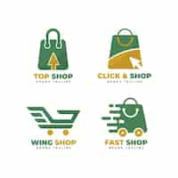 Free vector flat e-commerce logos collection