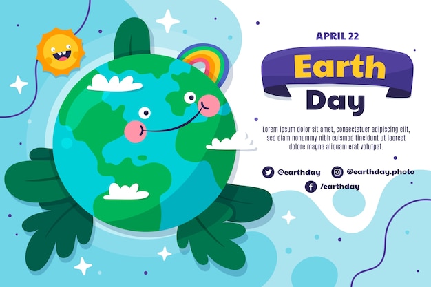 Free vector flat earth day background