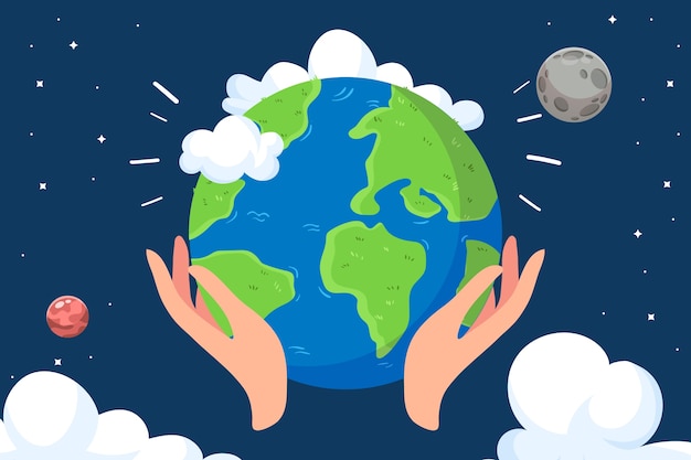 Flat Earth Day Background – Free Vector Templates