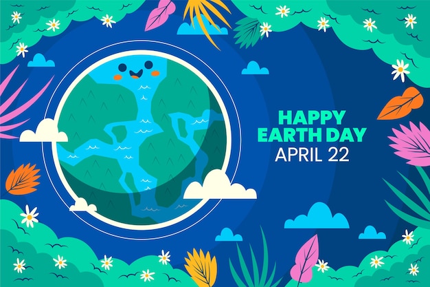 Free vector flat earth day background