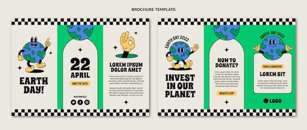 Free vector flat earth day brochure template