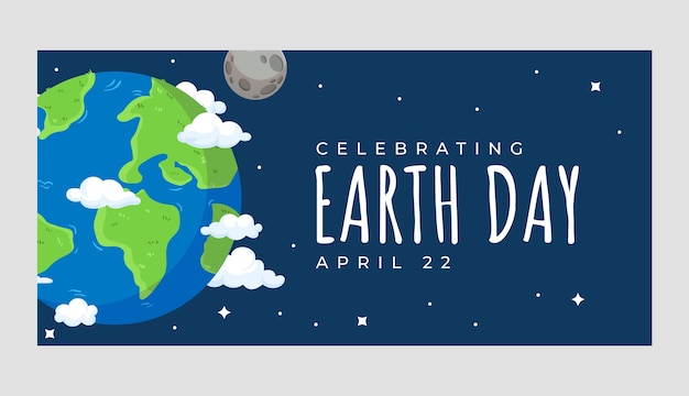 Flat Earth Day Horizontal Banner Template